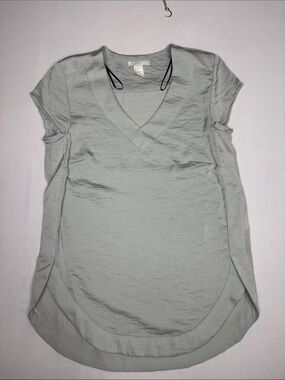 H&M Light Gray V-Neck Short Sleeve Tunic